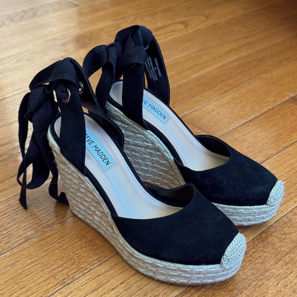 Steve Madden platform wedges with ankle tie sandals